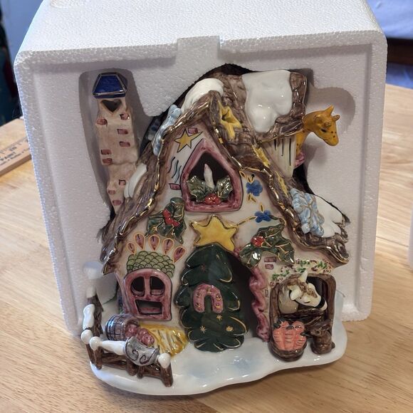 Sugarplum Valley Ceramic Light-Up House 2002 Stable O' Well In Original Box RTF - Picture 5 of 16